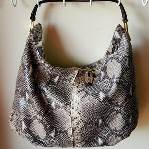 Gilli Snakeskin Hobo Bag - Black and Cream
